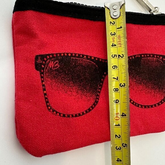 Michael Buble Red Zipper Pouch Change Purse Red with Glasses Sunglasses - Picture 3 of 4